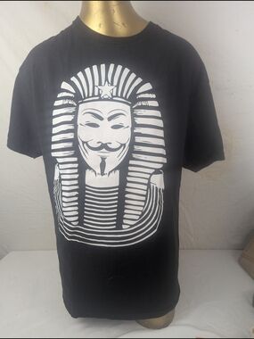 V For Vendetta Pharoah Vintage Men's Black T-Shirt Size Large